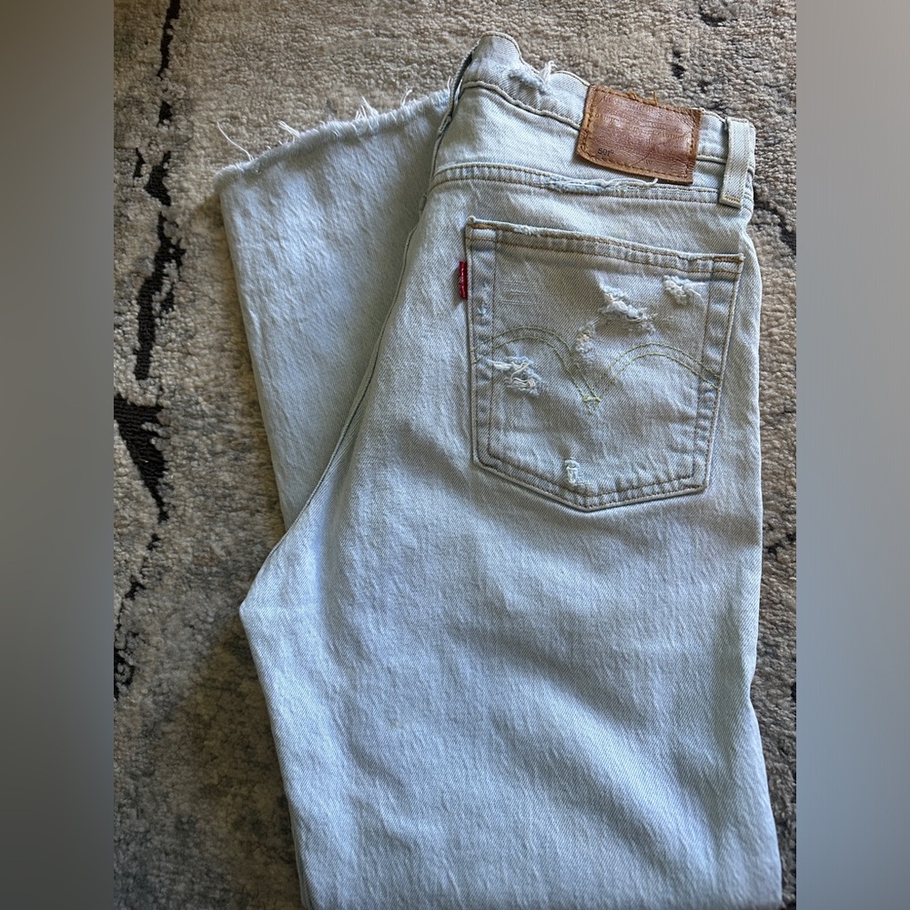 Levi's 501 raw hem cropped Jeans